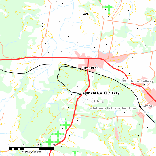 Ayrfield Colliery Branch line map