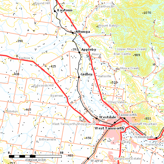 Barraba Branch line map