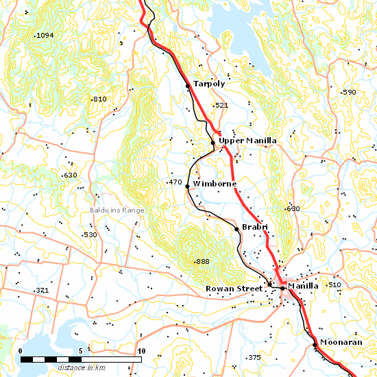 Barraba Branch line map