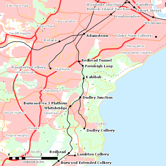 Belmont Branch line map