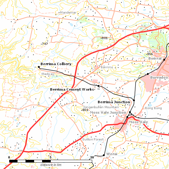 Berrima Branch line map