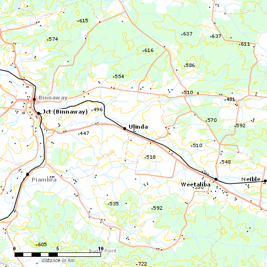 Binnaway - Werris Creek Line line map