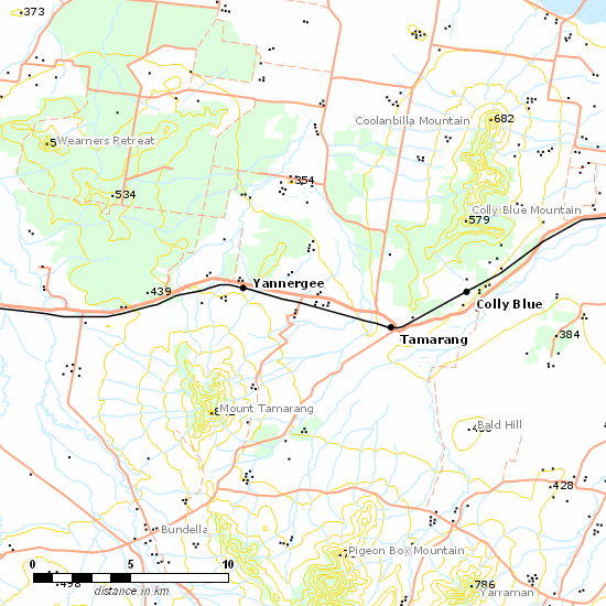 Binnaway - Werris Creek Line line map