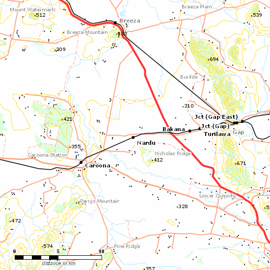 Binnaway - Werris Creek Line line map