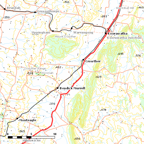 Blayney - Demondrille Line line map