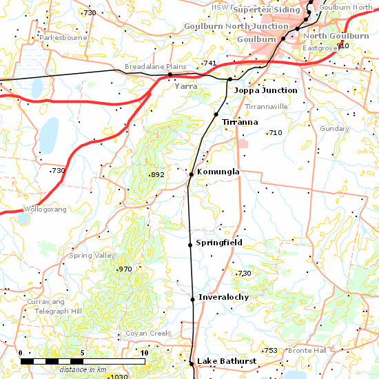 Bombala Line line map