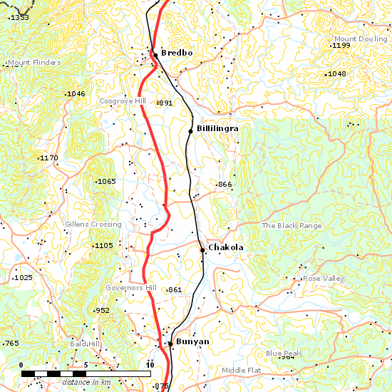 Bombala Line line map