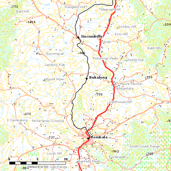 Bombala Line line map