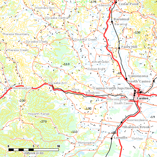 Casino - Bonalbo Line line map