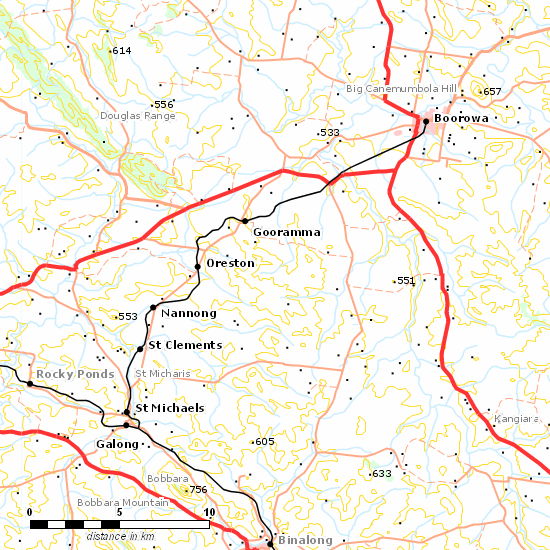 Boorowa Branch line map