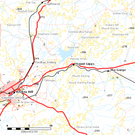 Broken Hill Line line map