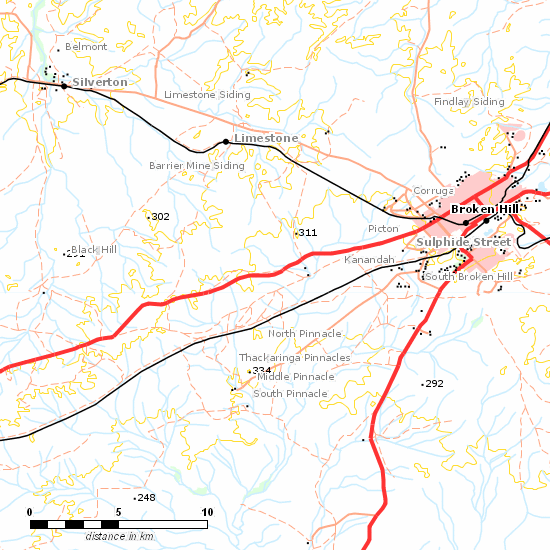 Broken Hill Line line map