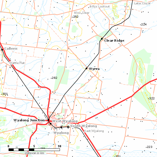 Burcher Branch line map