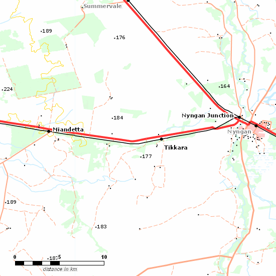 Cobar Branch line map