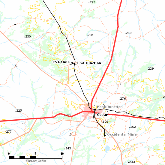 Cobar Branch line map