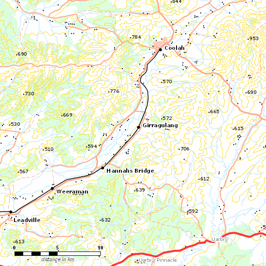 Coolah Branch line map