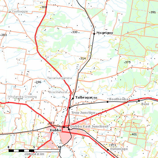 Coonamble Branch line map