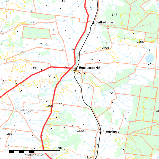 Coonamble Branch line map