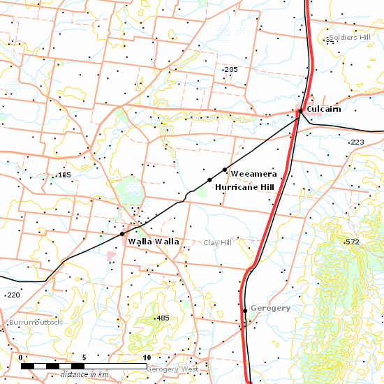 Corowa Branch line map