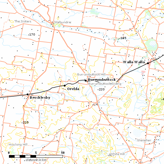 Corowa Branch line map