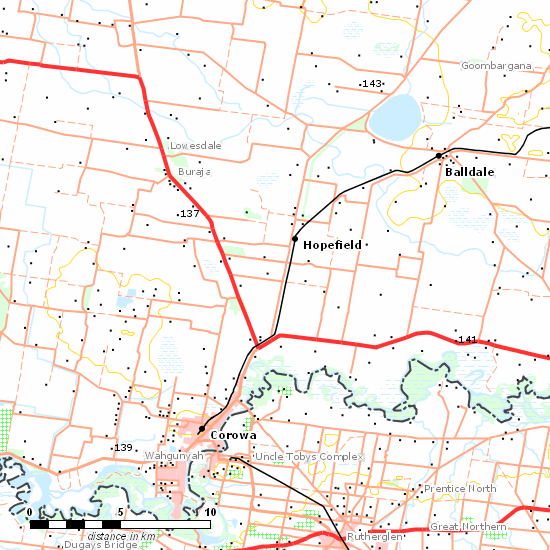 Corowa Branch line map