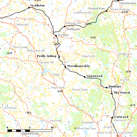 Crookwell Branch line map