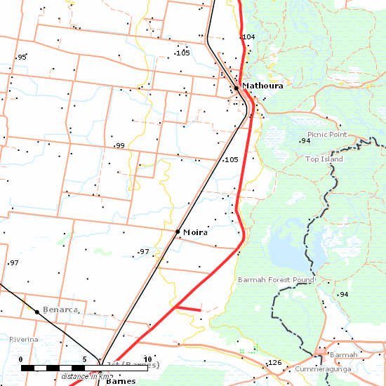 Deniliquin Line line map