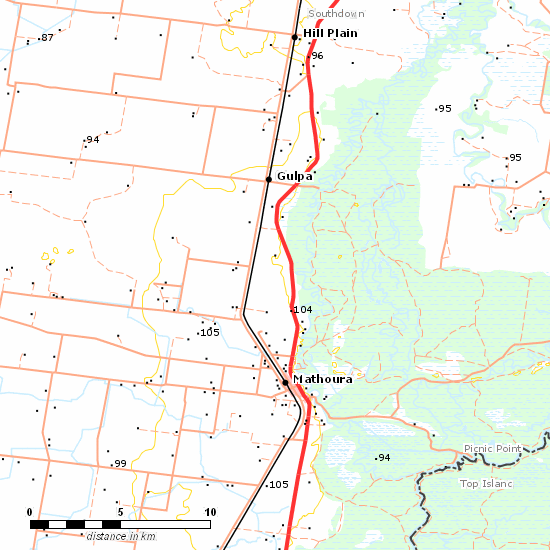 Deniliquin Line line map