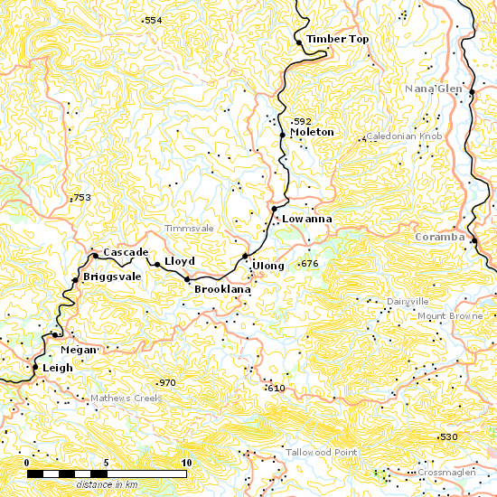 Dorrigo Branch line map