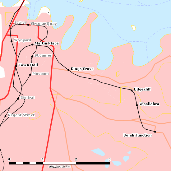 Eastern Suburbs Line line map