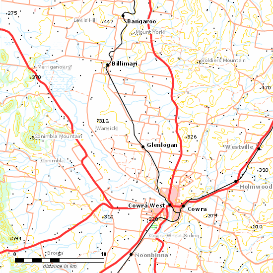 Eugowra Branch line map