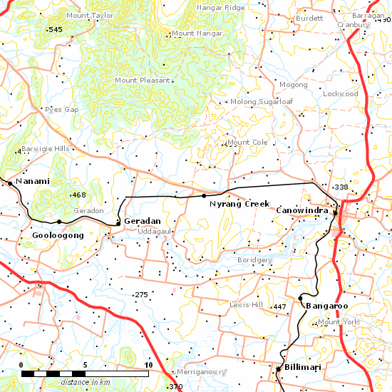 Eugowra Branch line map