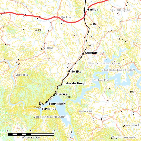 Goondah - Burrinjuck Line line map