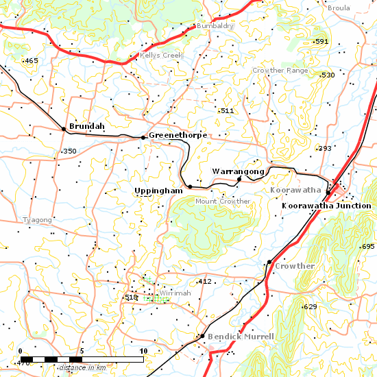 Grenfell Branch line map