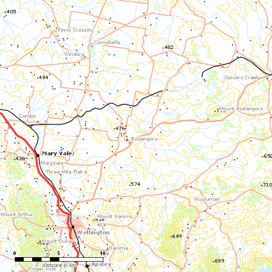 Gulgong - Mary Vale Line line map