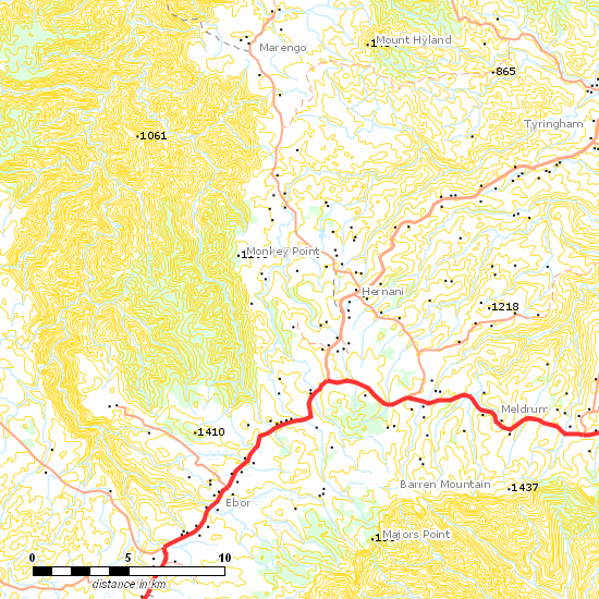 Guyra - Dorrigo Line line map