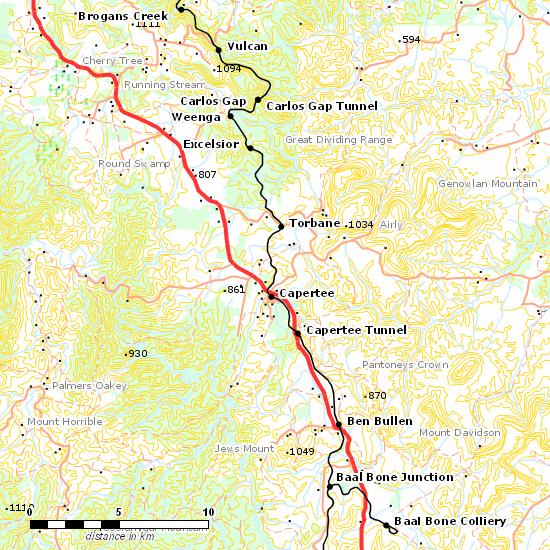 Gwabegar Line line map