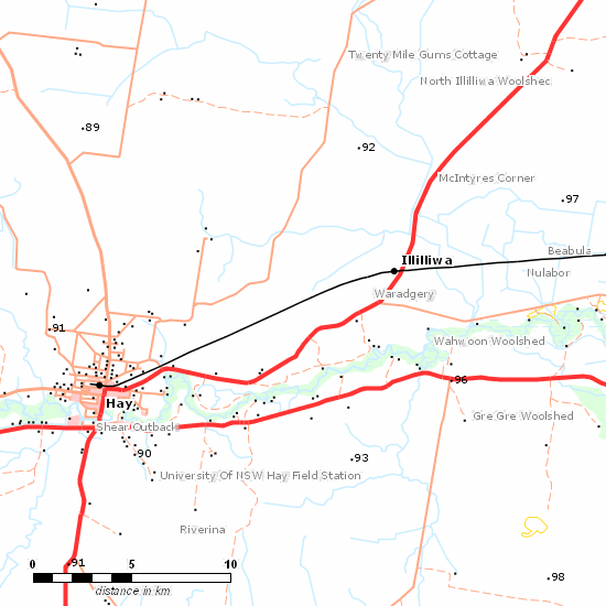 Hay Branch line map