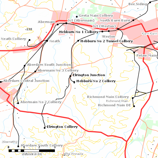 Hebburn Railway Branch line map