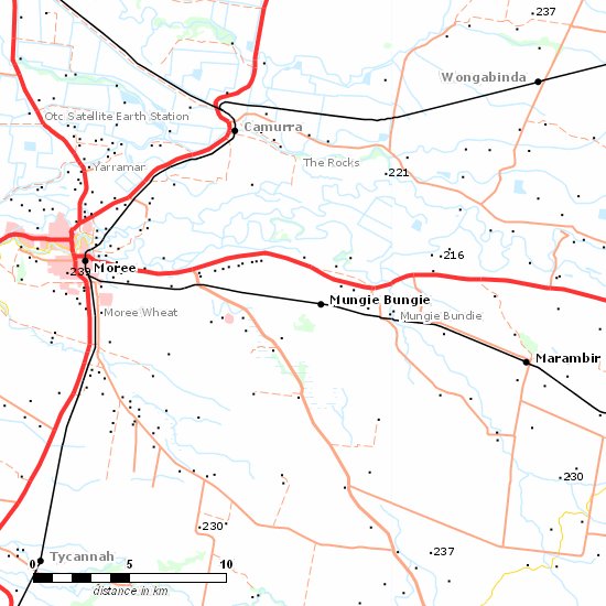 Inverell Branch line map