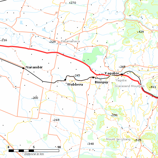 Inverell Branch line map