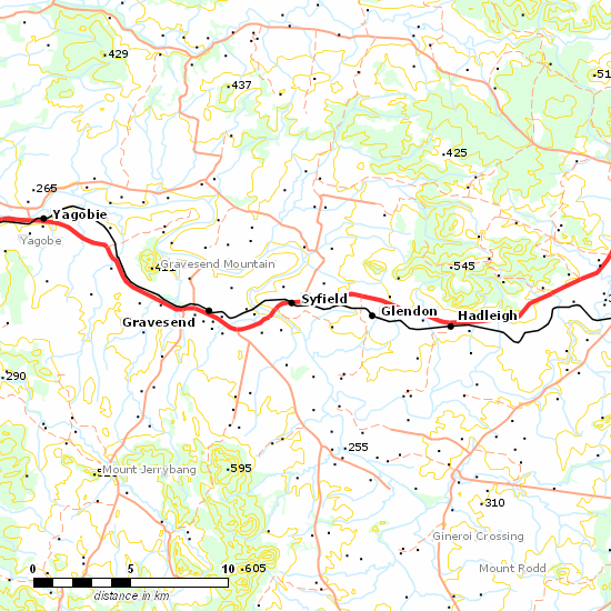 Inverell Branch line map