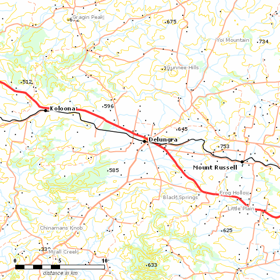 Inverell Branch line map