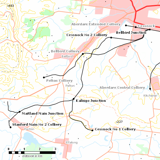 Kalingo Branch line map