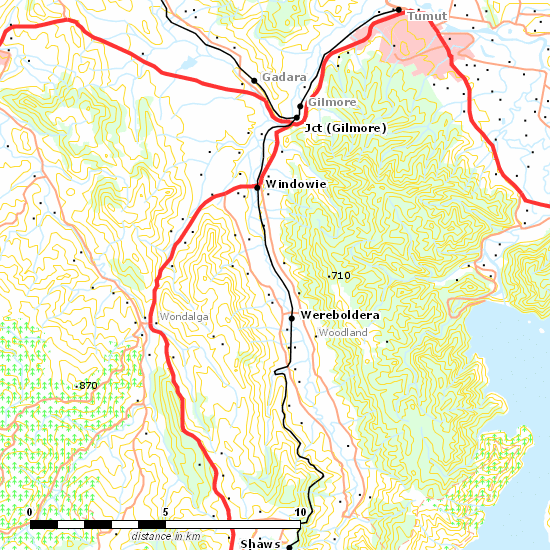 Kunama Branch line map