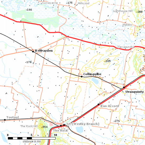 Kywong Branch line map