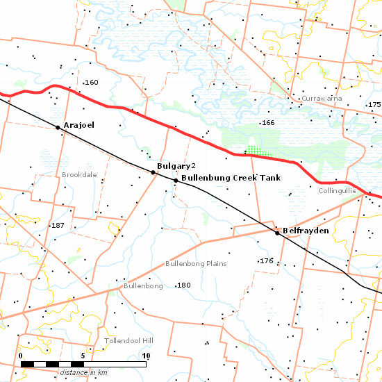 Kywong Branch line map