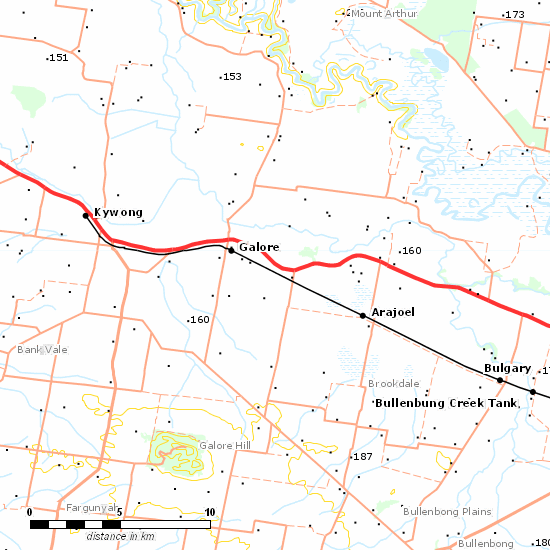 Kywong Branch line map