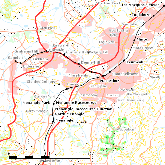 Main South Line line map