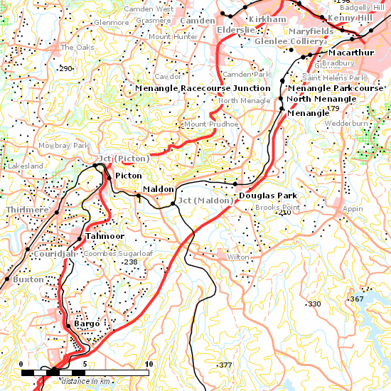 Main South Line line map